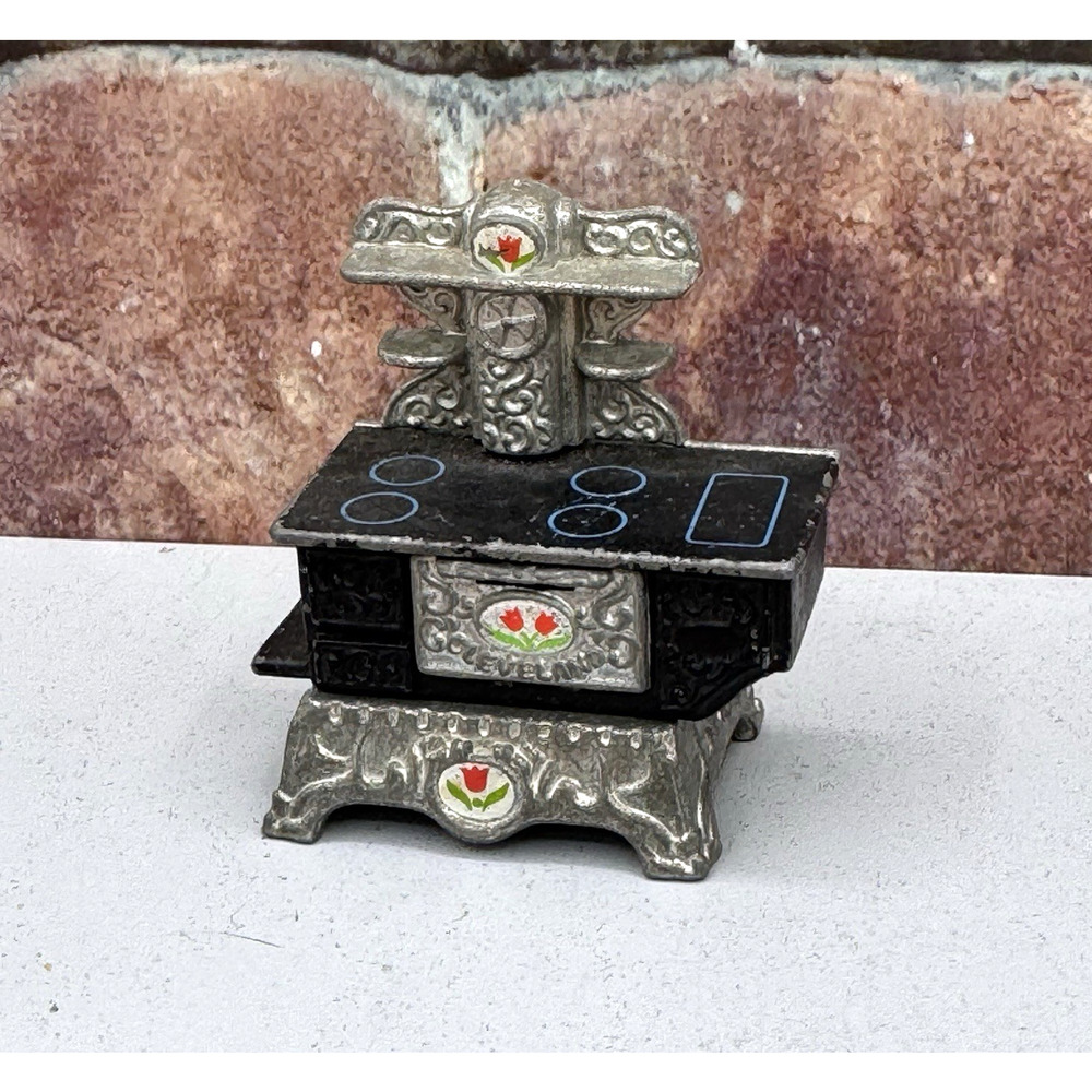 Vtg 1980 The Littles Kitchen Cookstove Dollhouse Miniature Die-Cast Stove Mattel